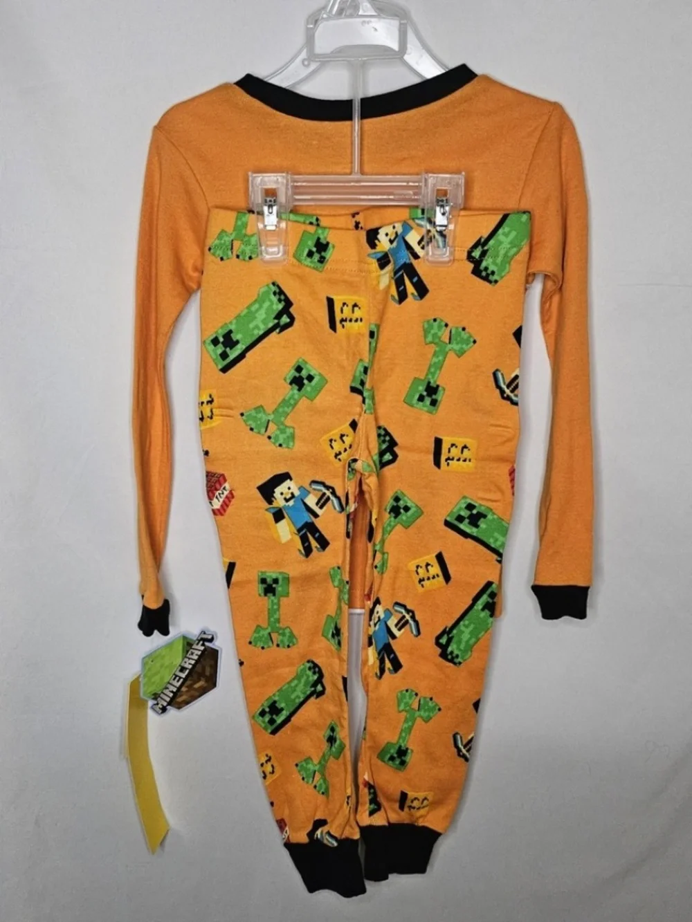New Boys Minecraft Halloween Trick Treat Steve Creeper 2 Piece Pajama Set Size 4